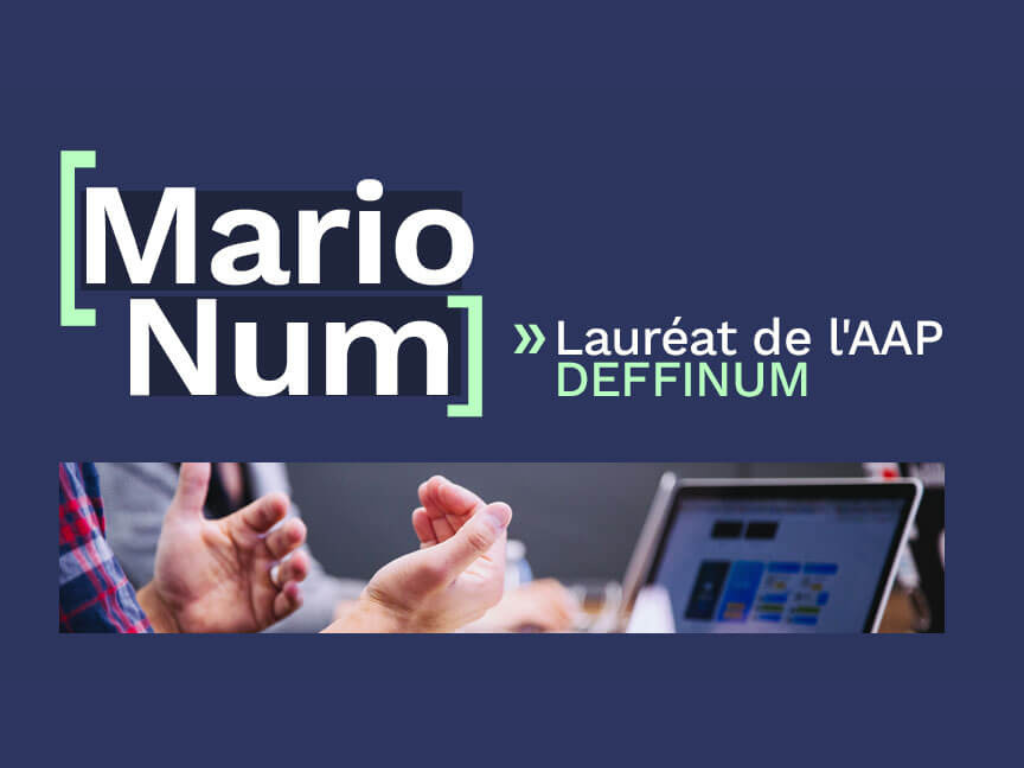 Bannière de l'article avec pour texte MarionNum lauréat de l'appel à projet Deffinum