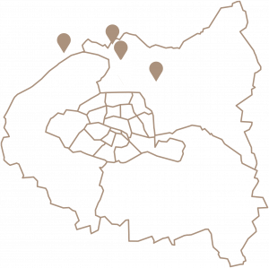 Carte de la région, situant le campus de la Plaine Saint-Denis, 5 rue de la Croix Faron – 93206 Saint-Denis Cedex.