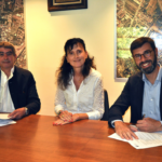 Photo de Christophe Fouqueré, Stylianos Amargianakis et Anne Fauchon signant la convention de partenariat entre l'IdEF et l'USPN